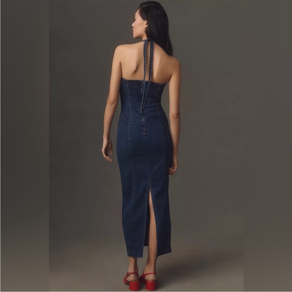 New Reformation Jeans Evita Denim Midi
Dress in Vermillion Color, SIZE 12 - Picture 3 of 8